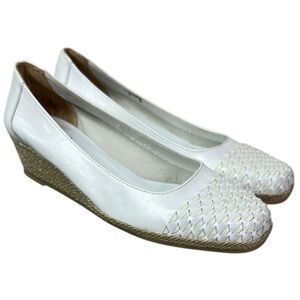 Meucci Leather 1.5 Heel White, Gold & Silver Women’s Size 7 M Made in Italy NWOT